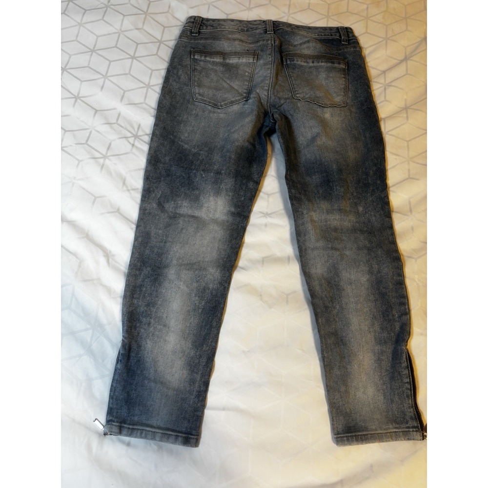 White House Black Market Jeans Womens 6 Blue Capri Y2K Style Zip Hem - Picture 5 of 15